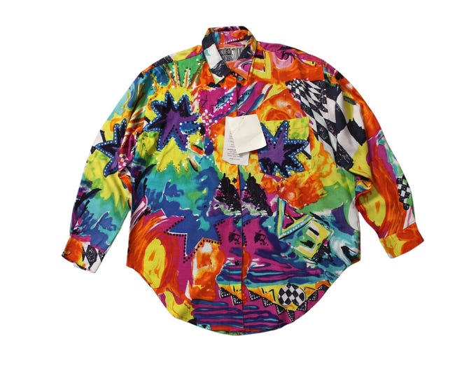 Vintage Abstract Blouse SZ  Large
