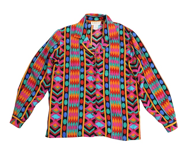 Vintage  Abstract  Blouse... Sz small