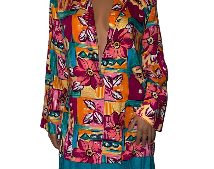Vintage Floral Abstract Blazer sz medium
