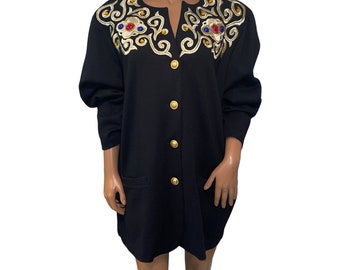 Vintage Bejeweled Sweater Blazer Size 3X