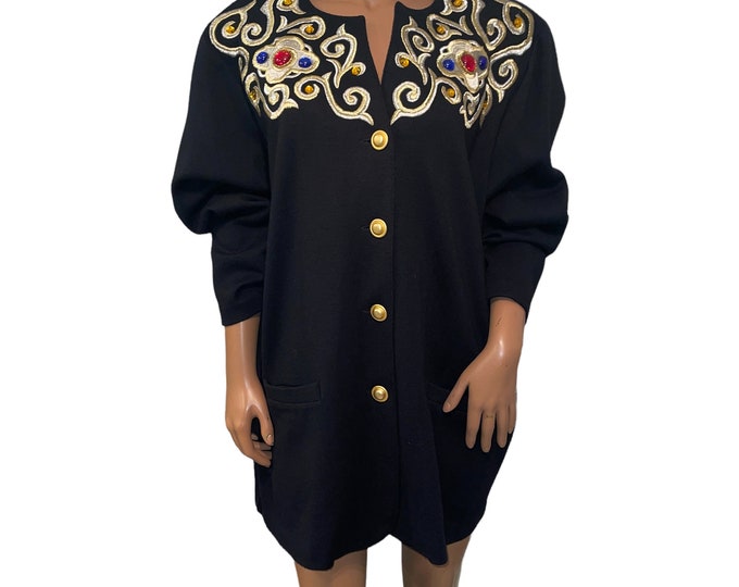 Vintage Embellished Sweater Blazer Size 3X