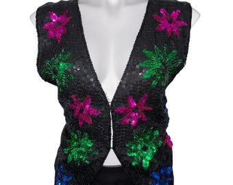 Vintage Sequin Colorful Vest