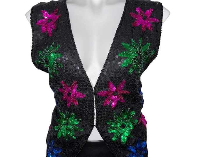 Vintage Sequin Colorful Vest