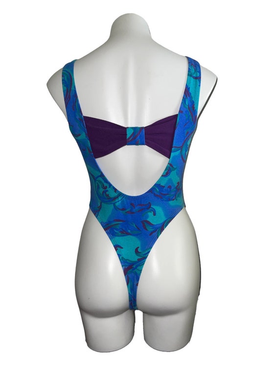 Vintage Women's Abstract Colorful One Piece Bathi… - image 1