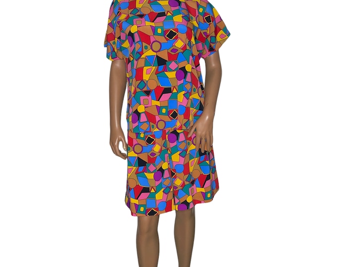 Vintage Abstract Print Short Set...