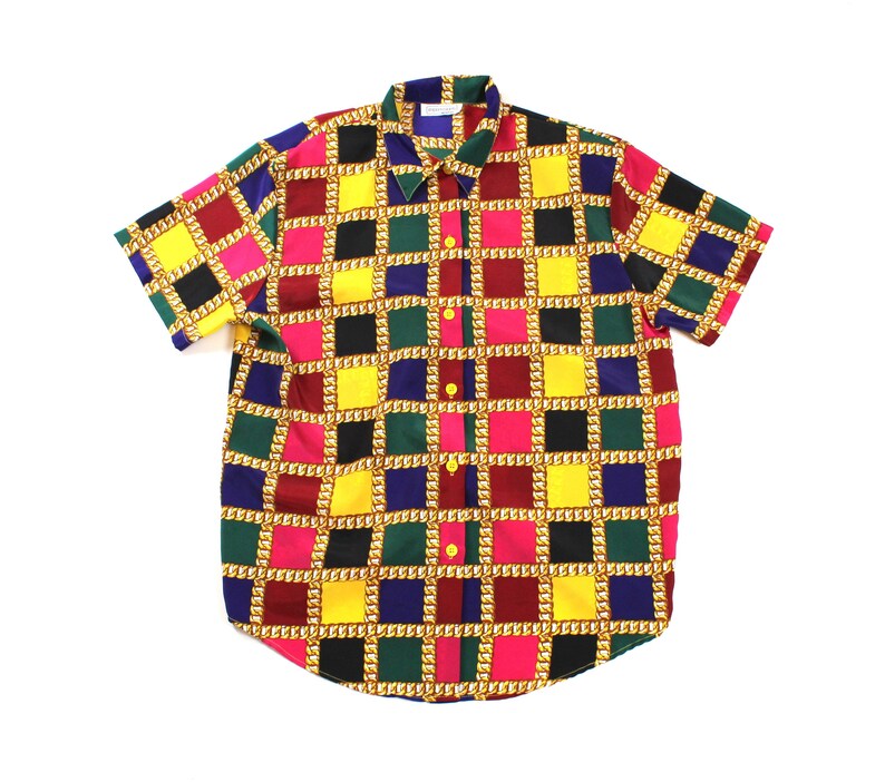 Vintage Color Block Blouse