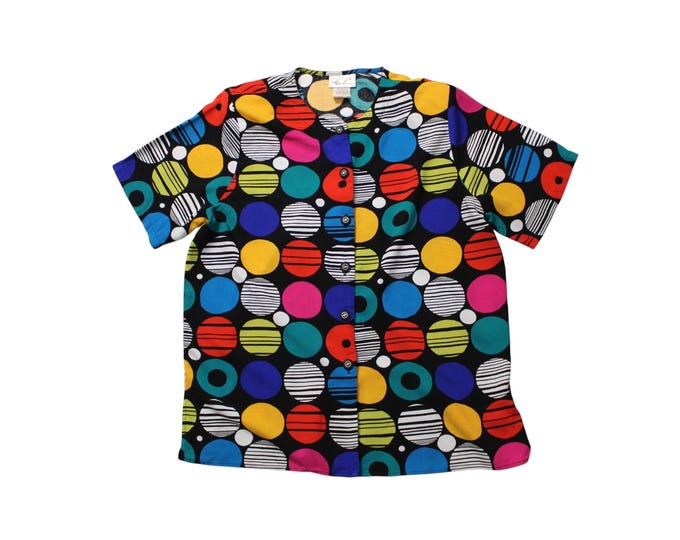 Vintage Abstract Colorful Blouse