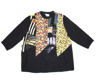 Vintage Abstract Floral Print Blazer