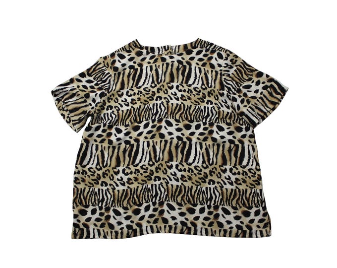 Vintage Animal Print Blouse