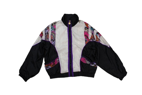 Vintage Abstract Colorful Windbreaker... Sz Med - image 1