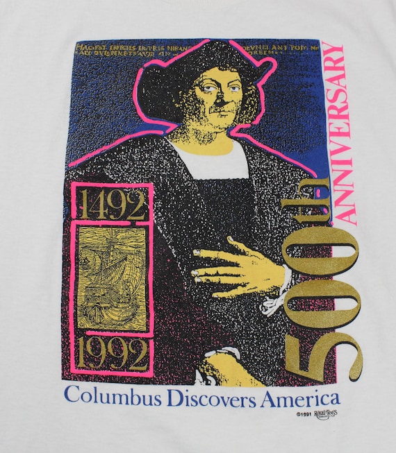 Vintage 1992 Christopher Columbus T-shirt...  Sz … - image 2