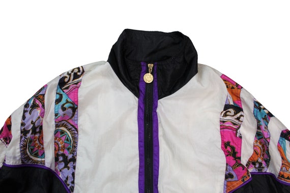 Vintage Abstract Colorful Windbreaker... Sz Med - image 3