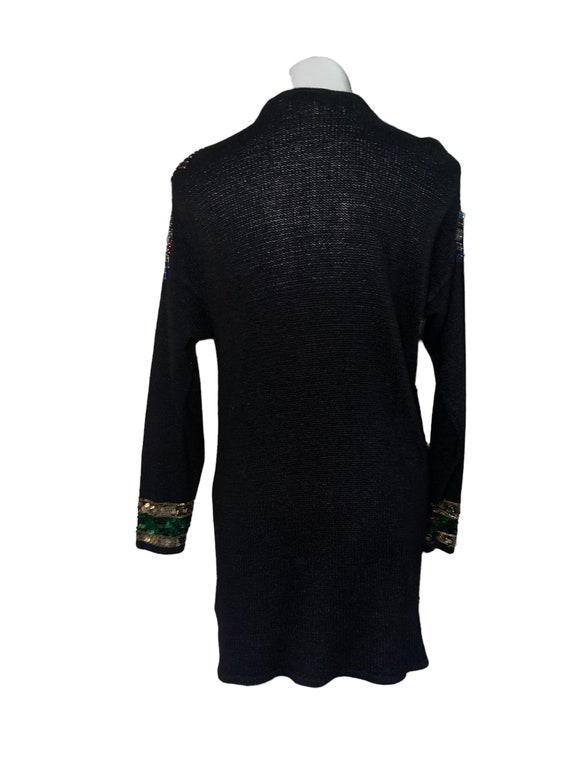 Vintage  Fringe Sweater Beaded Sequin Dress - image 2