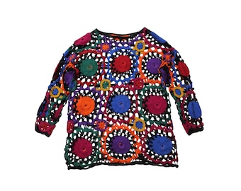Vintage Crochet Knit Sweater