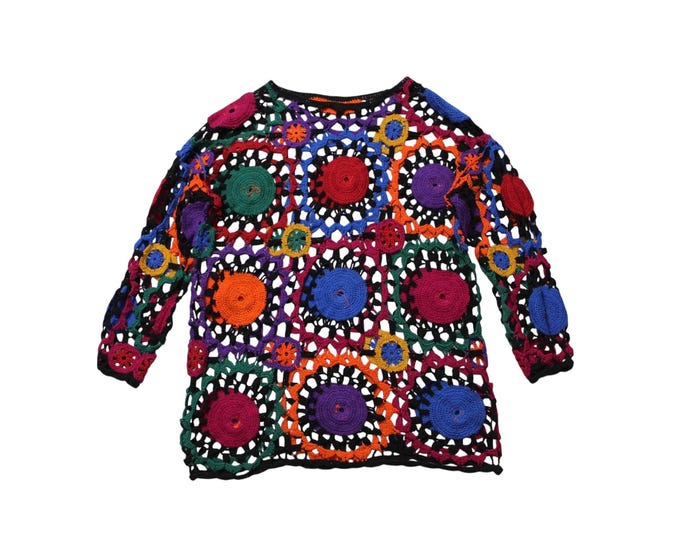 Vintage Crochet Knit Sweater
