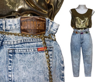 Vintage Jordache Acid Wash Ankle Zip Jeans...