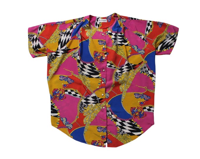 Vintage Abstract Colorful Blouse