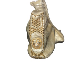 Vintage Lion Medallion Gold Purse