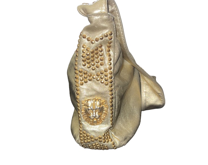 Vintage Lion Medallion Gold Purse