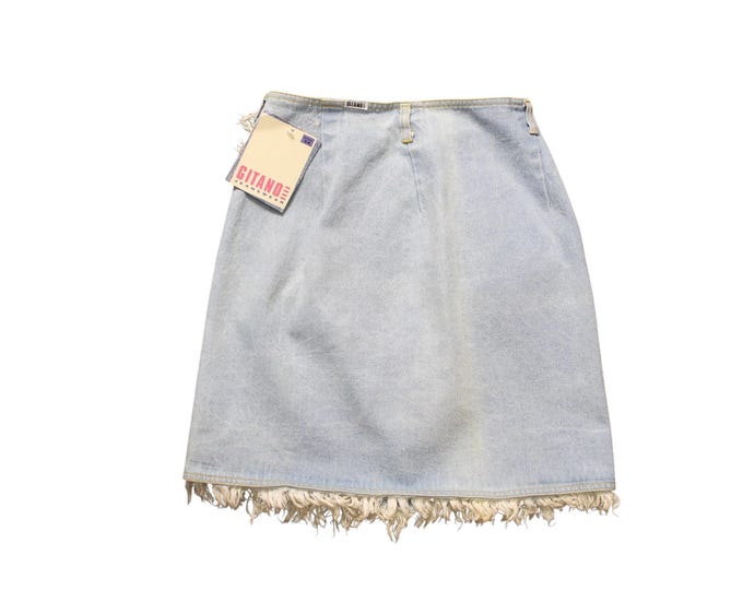 Vintage GITANO Denim Jean wrap Skirt... Sz 14 deadstock
