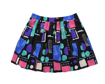 Vintage Abstract Print Skirt...