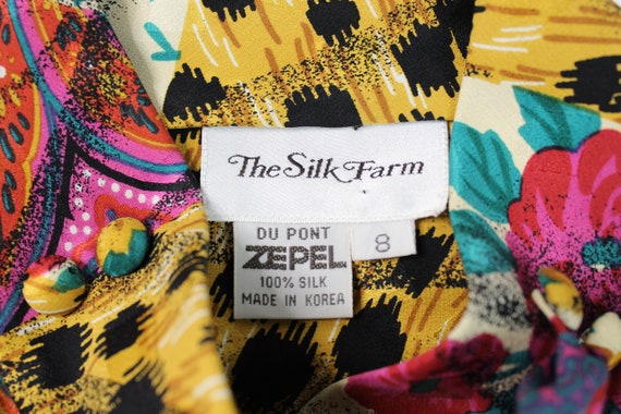 Vintage The Silk Farm Abstract Blouse... Sz 8 - image 4
