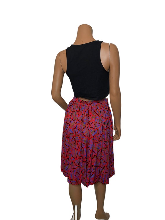 Vintage Abstract Print Skirt... - image 2