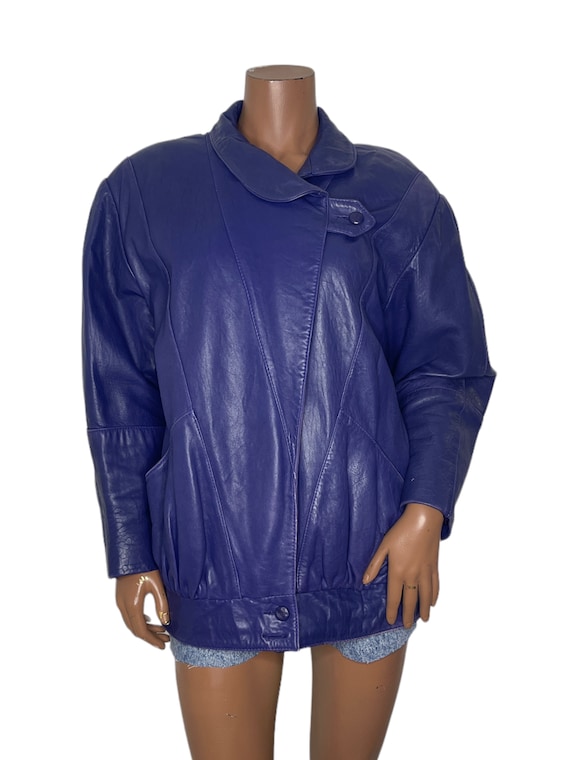 Vintage Purple Leather Jacket - image 1