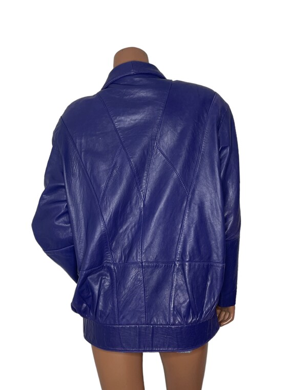 Vintage Purple Leather Jacket - image 2