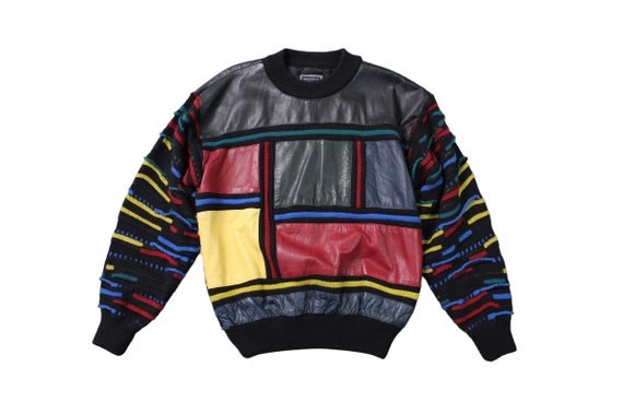 Vintage Saxony leather sweater... Sz Med - image 1