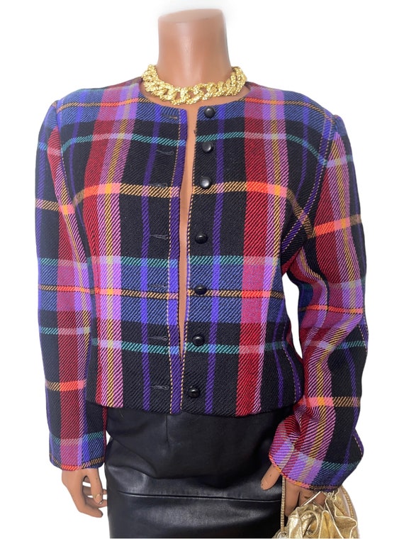 Vintage Doncaster Plaid Blazer sz 16 - image 3