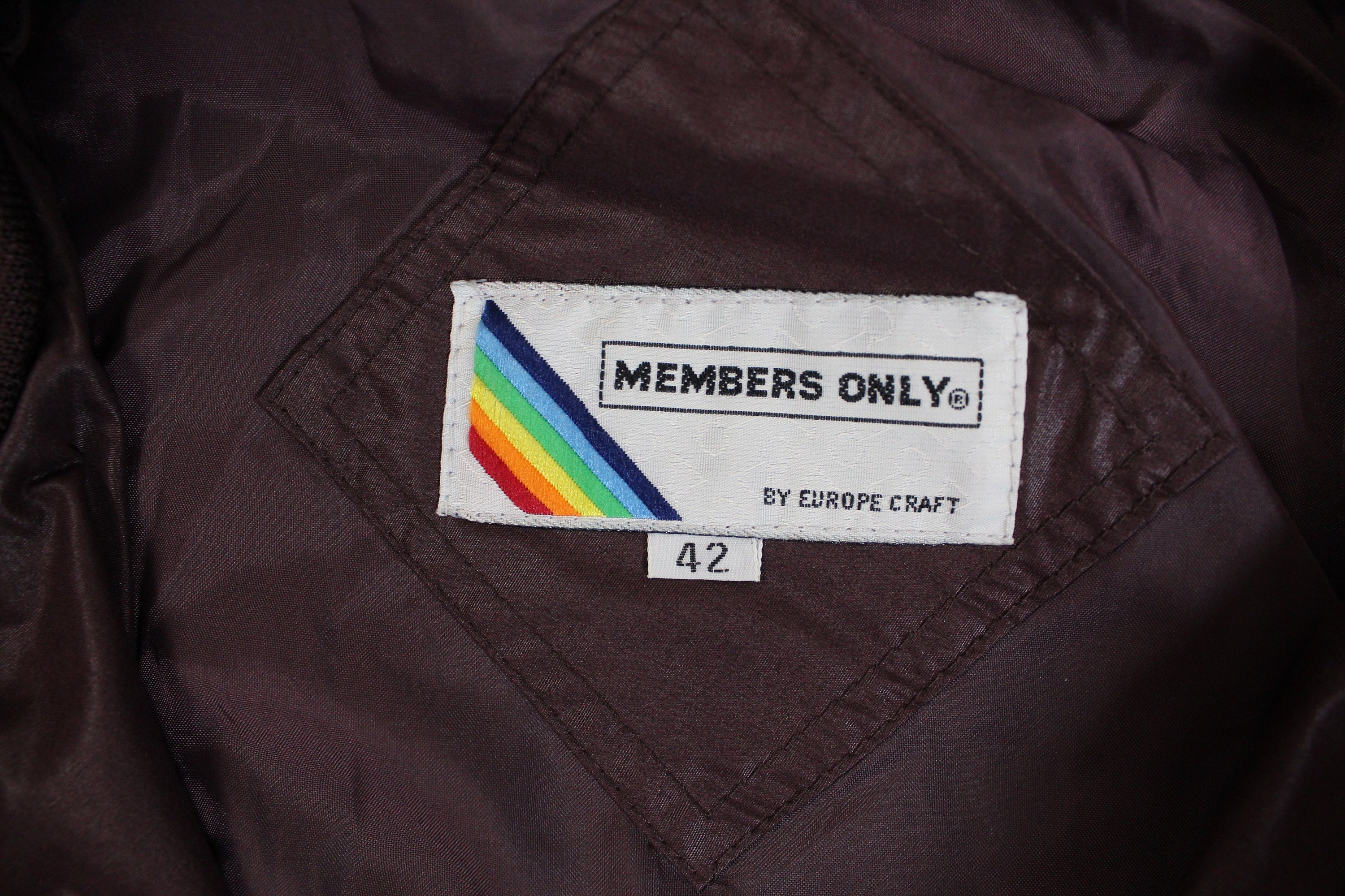 Vintage Brown Members Only Windbreaker Jacket... Sz 42