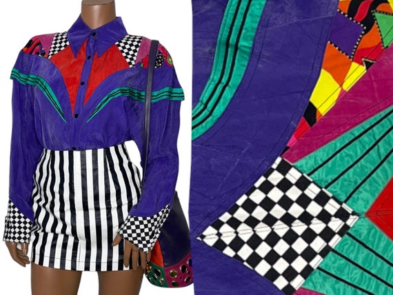 Vintage Cache Abstract Blouse - image 1