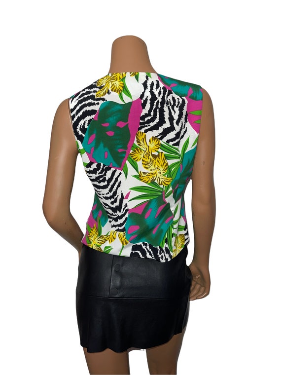 Vintage Tropical Print Blouse - image 2