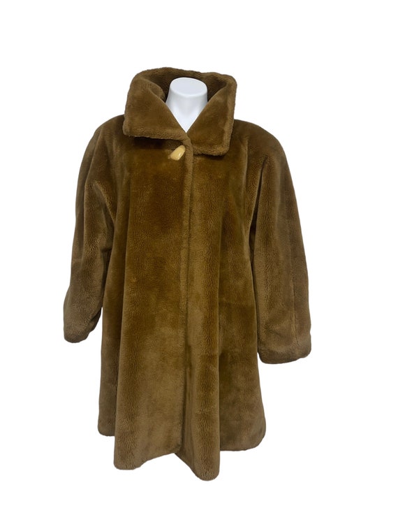 Vintage Tan Faux Fur Coat