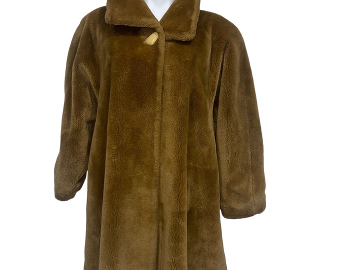 Vintage Tan Faux Fur Coat