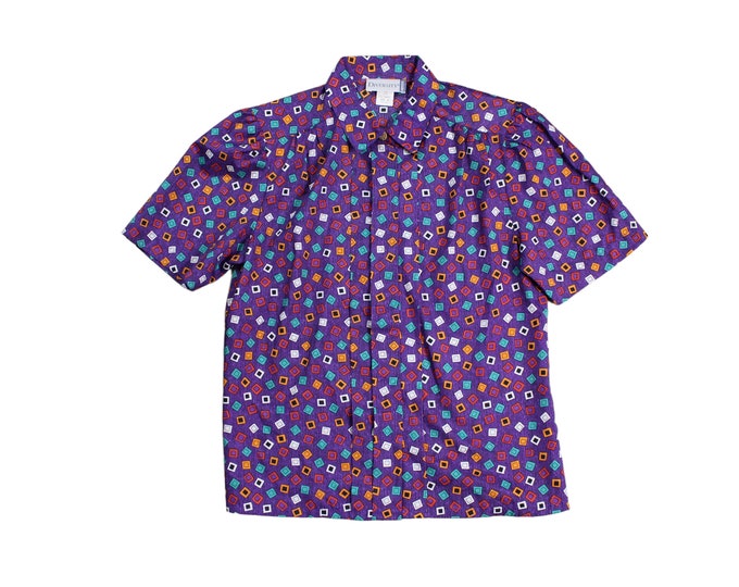 Vintage Women's Abstract Colorful Blouse... Sz 6