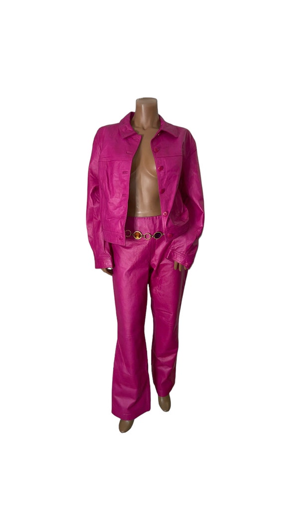 Vintage Pink Leather Pant set - image 1