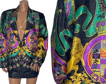 Vintage Royalty Scarf Print Blazer...