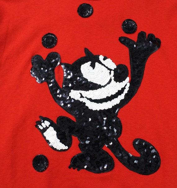 Vintage Sequins Custom Felix The Cat Sweatshirt..… - image 3