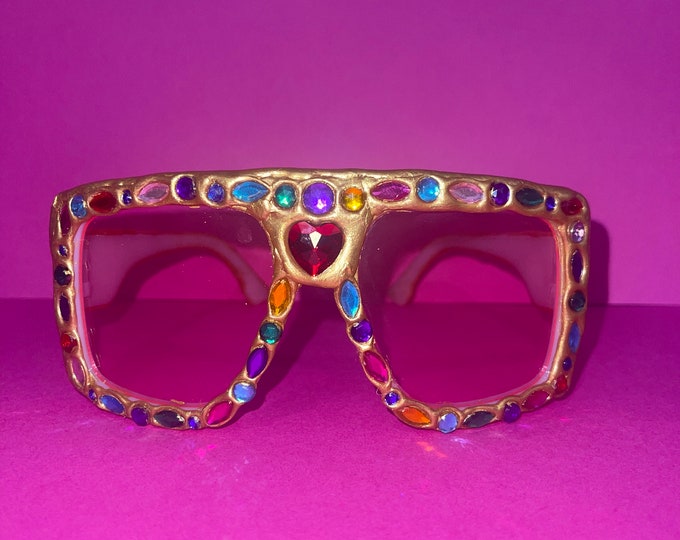 Dripped In Jewels Golden Nugget Shades Clear Pink Lens