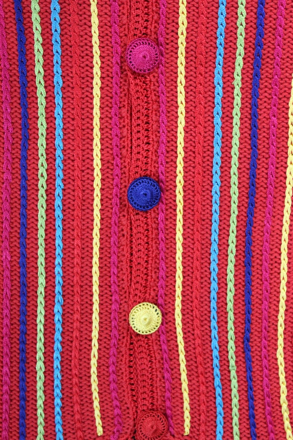 Vintage Abstract Colorful Striped Sweater... Sz. … - image 3