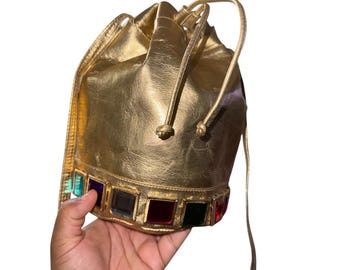 Vintage Gold Bejeweled Purse