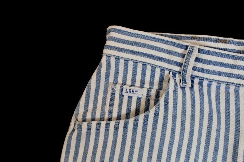 Vintage Lee Women/'s Stripped Jean Shorts...