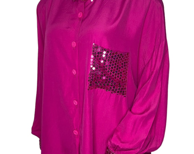 Vintage Pink Sequin Blouse