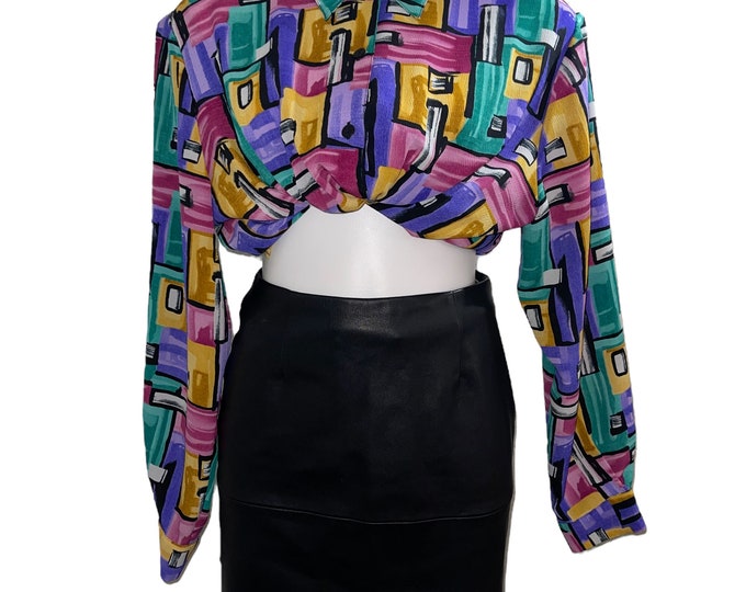 Vintage Abstract Blouse... Sz 18w