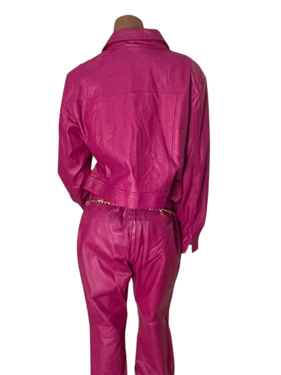 Vintage Pink Leather Pant set - image 2