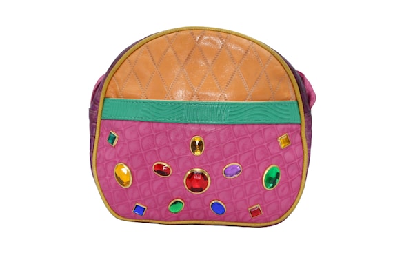 80s color block purse - Gem