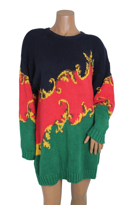 Vintage Embellished Colorful Sweater...   Sz 2X
