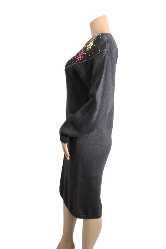 Vintage Beaded Embellished Sweater Dress... - image 7